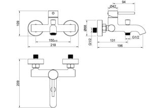 Смеситель для ванны Aquatek Европа AQ1340CR хром